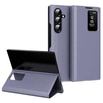 Samsung Galaxy Z Fold7 Smart Clear View Flip Case with Card Slot - Grey Purple
