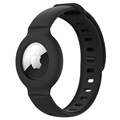 Shockproof Apple AirTag Silicone Wristband - Black