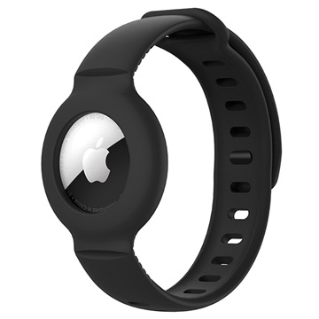 Shockproof Apple AirTag 1/2 Silicone Wristband - Black