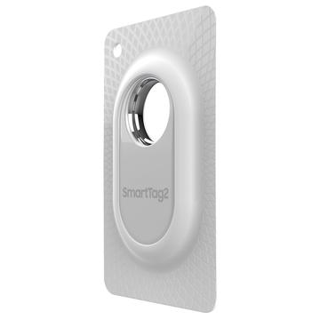 Silicone Card Case for Samsung Galaxy SmartTag 2 Bluetooth Tracker Protective Cover Sleeve - White