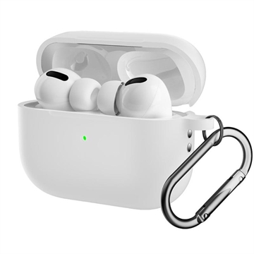 AirPods Pro 2 Silicone Case with Carabiner - White