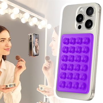 Silicone Suction Cup Adhesive Mount for Phones - 10 Pcs. - Purple