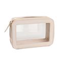 Single Layer Transparent Makeup Bag Waterproof PU Leather Cosmetic Bag
