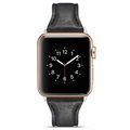 Apple Watch Series 9/8/SE (2022)/7/SE/6/5/4/3/2/1 Slim Leather Strap - 41mm/40mm/38mm - Black