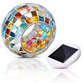 Solar Power LED Mosaic Glass Ball Color Changing Light Garden Lawn Decor Lamp