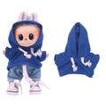 Solid-Color Hoodie for Labubu Mini Figure 17cm - Dark Blue