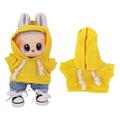 Solid-Color Hoodie for Labubu Mini Figure 17cm - Yellow