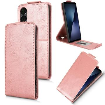 Sony Xperia 1 VII Vertical Flip Case with Stand - Rose Gold