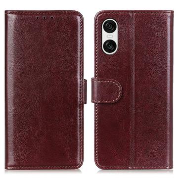 Sony Xperia 10 VI Wallet Case with Magnetic Closure - Brown