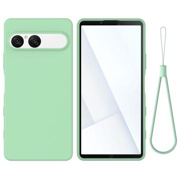 Sony Xperia 10 VII Liquid Silicone Case with Hand Strap - Green