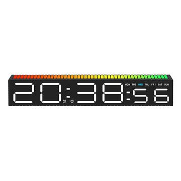 Sound-Reactive LED Rhythm Clock with RGB - 30cm - Black
