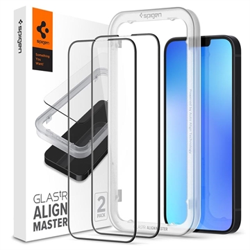 Spigen Glas.tR AlignMaster FC iPhone 13/13 Pro/14/16e Tempered Glass - Black