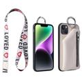 Strap Series iPhone 14 Case with Detachable Wallet - White
