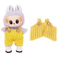 Striped Bear Bib Overalls for Labubu Mini Figure 17cm - Yellow