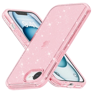iPhone 16e Stylish Glitter Series Hybrid Case - Pink