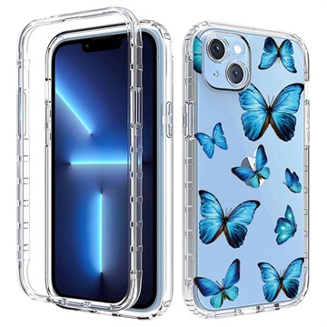 Sweet Armor Series iPhone 14 Plus Hybrid Case - Blue Butterfly