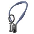 TELESIN MNM-001 For iPhone 12 / 13 / 14 / 15/ 16 Silicone Neck Mount Magnetic Selfie Stick Phone Neck Holder - Blue