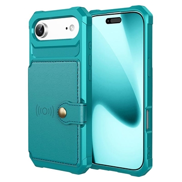 iPhone Air TPU Case with Card Holder - Turquoise