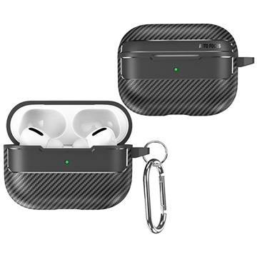 AirPods Pro 3 Brushed TPU Case with Carabiner - Carbon Fiber