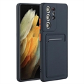 Samsung Galaxy S23 Ultra 5G TPU Case with Card Holder - Dark Blue