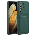 Samsung Galaxy S23 Ultra 5G TPU Case with Card Holder - Dark Green