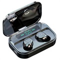 TWS M7S Earphones with LED Charging Case - IPX7, Bluetooth 5.0 (Open-Box Satisfactory) - Black