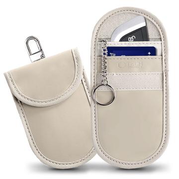 Tech-Protect KLR100 RFID Blocking Car Key Case with Cardholder - Caffe Latte