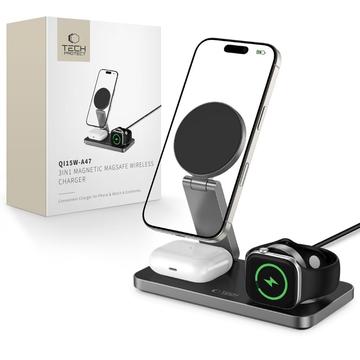 Tech-Protect QI15W-A47 3-in-1 Foldable MagSafe Wireless Charger