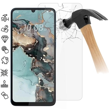 HTC Wildfire E5 Plus Tempered Glass Screen Protector - Case Friendly - Transparent