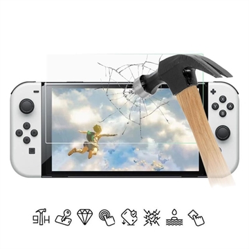 Nintendo Switch OLED Tempered Glass Screen Protector - Case Friendly - Clear