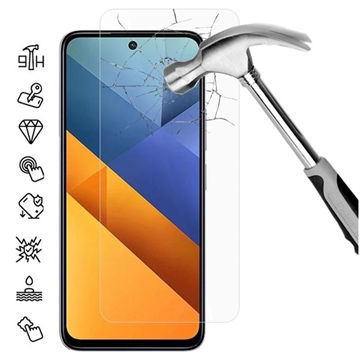 Xiaomi Poco M6 4G Tempered Glass Screen Protector - Case Friendly - Transparent