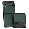 Textured Samsung Galaxy Z Flip3 5G Hybrid Case - Green