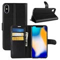iPhone XS Max Textured Wallet Case with Stand - Black
