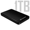Transcend StoreJet 25A3 USB 3.1 Gen 1 External Hard Drive - 1TB - Black
