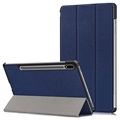 Tri-Fold Series Samsung Galaxy Tab S7 FE Smart Folio Case - Blue