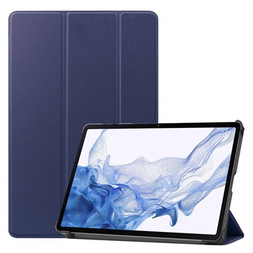 Tri-Fold Series Samsung Galaxy Tab S8 Smart Folio Case - Dunkel Blau