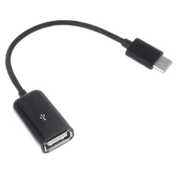 USB 3.1 Type-C / USB 2.0 OTG Cable Adapter - 15cm - Black