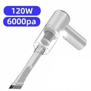 USB Rechargeable Cordless Car Vacuum Cleaner 6000Pa - White