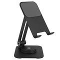 Universal Rotating Tablet and Smartphone Desktop Stand - Black