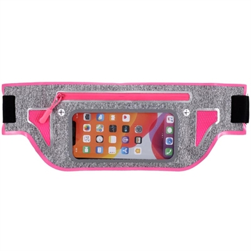 Universal Sports Waist Bag for Smartphones - 7" - Hot Pink