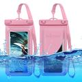 Universal Waterproof Case w. Card Holder - 7.5" - Pink
