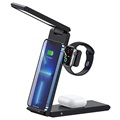 Usams US-CD181 3-in-1 Foldable Wireless Charging Station / Lamp - Black