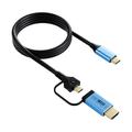 V292 4K 60Hz USB-C to USB-C/HDMI 2.0 Video Converter Cable - 2m - Black / Blue