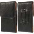 Universal Vertical Belt Clip Leather Case - Black