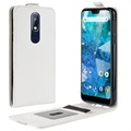 Nokia 7.1 Vertical Flip Case with Card Slot - White
