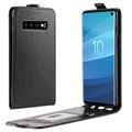 Samsung Galaxy S10 Vertical Flip Case with Card Slot - Black