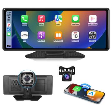 W514A 10.26" Dash Cam CarPlay Screen with Dual-Recording AHD Camera