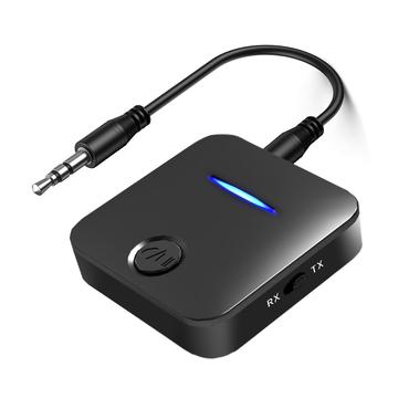 WB5 2-in-1 Bluetooth 5.0 Bluetooth Transmitter & Receiver for TV, PC, Car - Black