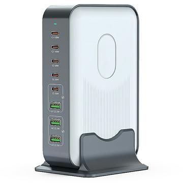 WLX-F8B GaN 8-Port Desktop Charging Station for Laptops, Tablets & Phones - 200W