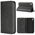 iPhone XR Retro Wallet Case with Magnetic Closure - Black